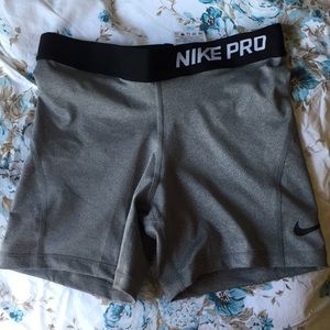 NWOT Nike Pro gray spandex Workout Shorts!